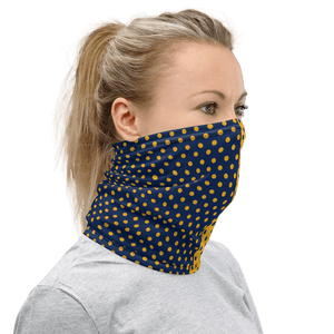WV Infinity Mask | Face Covering in Blue & Gold Polka Dots