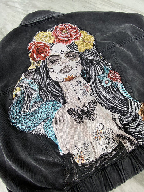 DARK ROMANCE Upcyled Denim Jacket