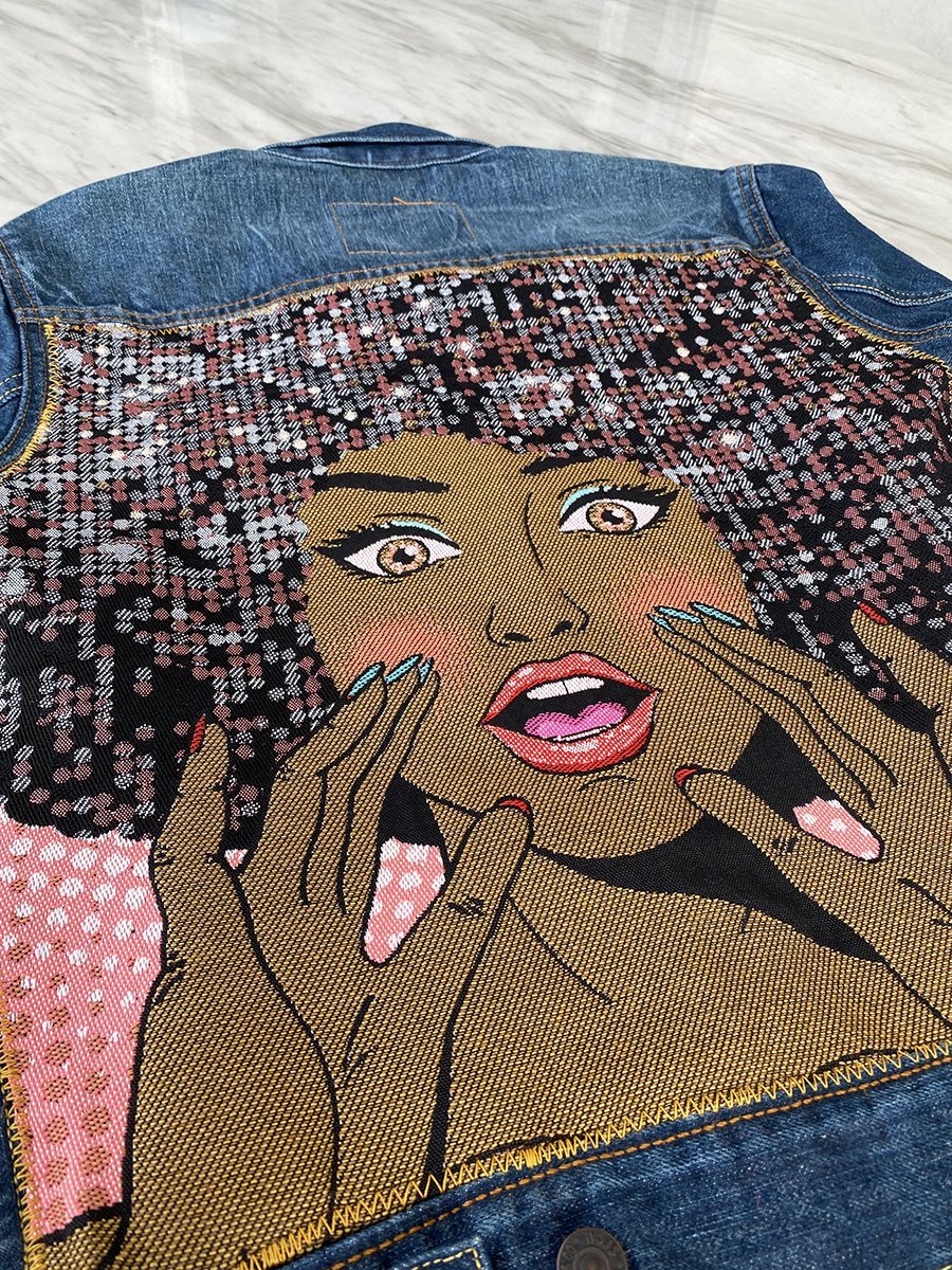 DON'T STOP THE MUSIC Upcyled Denim Jacket