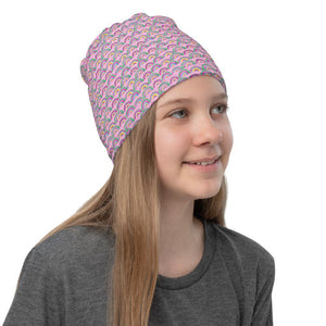 Infinity Mask Beanie in Rainbows & Pink