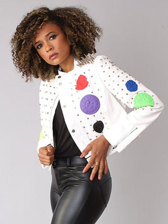 EYES ON ME Faux Leather Jacket