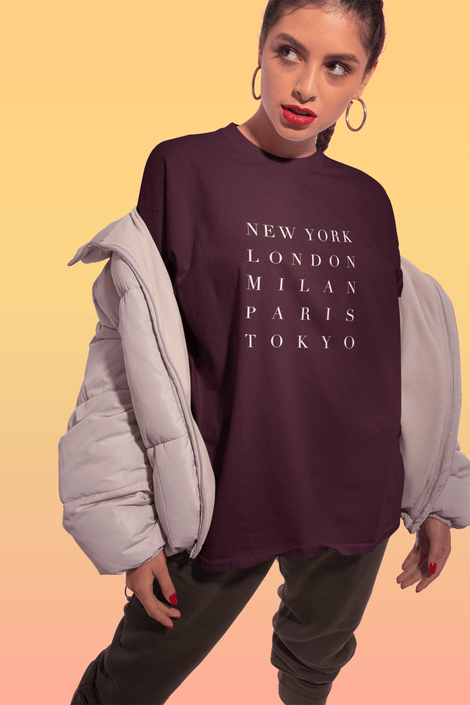 Fashion Week Unisex Tee in Oxblood