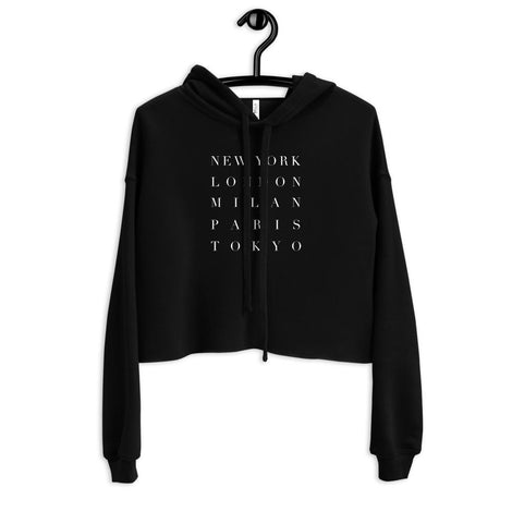 FASHION WEEK Cropped Hoodie in Black