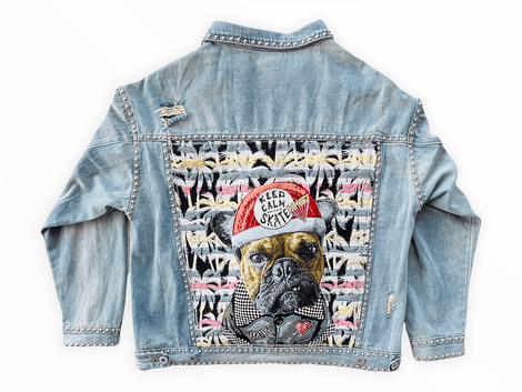 FRENCHIE KEEP CALM Upcyled Denim Jacket