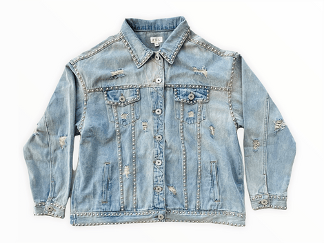 FRENCHIE KEEP CALM Upcyled Denim Jacket