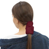 Infinity Mask Scrunchie in Burgundy Geometric Design 