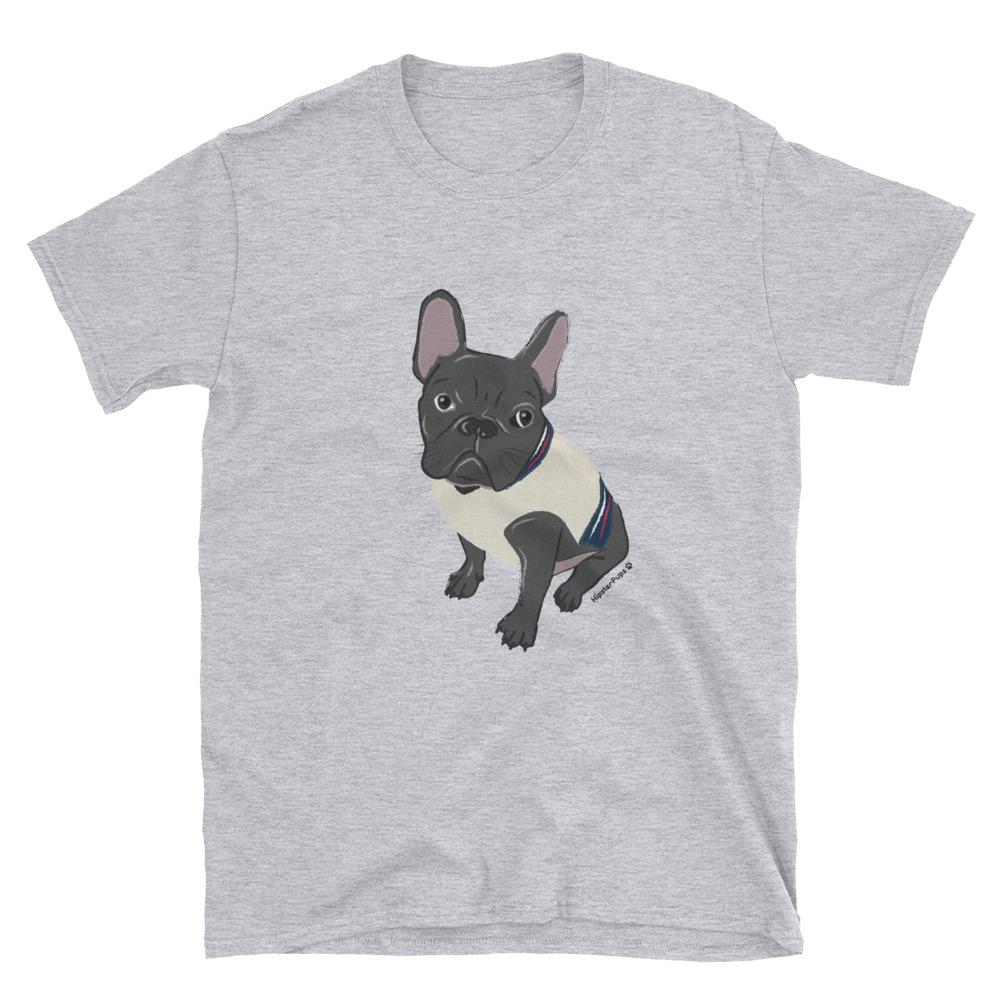 HipsterPups Frenchie Face T-Shirt. Multiple Colors.