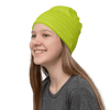 Infinity Mask Beanie in Lemon Lime Thin Stripes