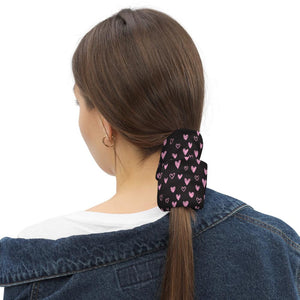 Infinity Mask Scrunchie in Pink Hearts