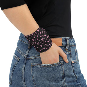 Infinity Mask Wrist Band in Pink Hearts