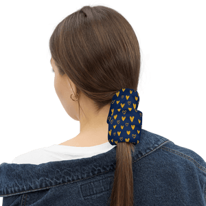 WV Blue & Gold Hearts Scrunchie Infinity Mask 