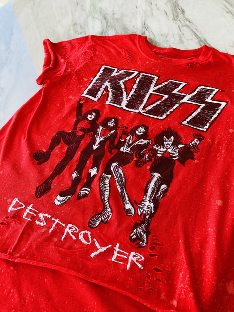 KISS Upcycled Band Tee