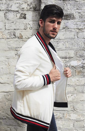 Bomber Jacket in Off White 