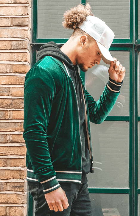 Bomber Jacket in Emerald Velvet 