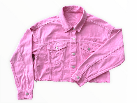 Pink Girl Upcyled Denim Jacket