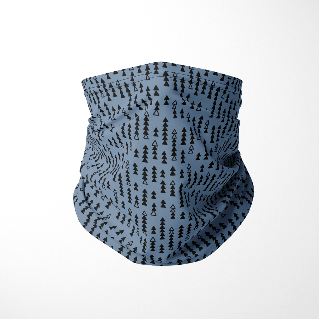 Infinity Mask Face Covering in Faded Denim Blue Alpine Print 