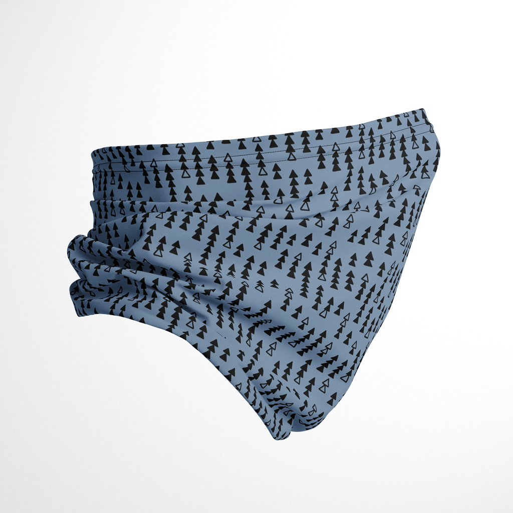 Infinity Mask Face Covering in Faded Denim Blue Alpine Print 