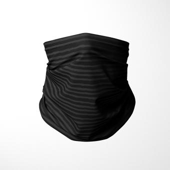 Infinity Mask in Black Grey Brushed Stripes Print 