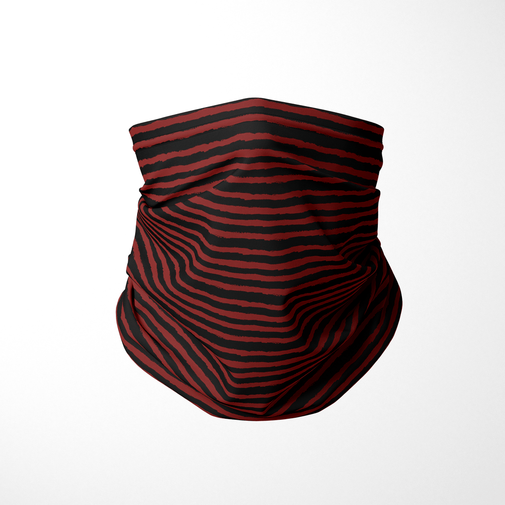 Infinity Mask Face Covering in Brick Red Stripes 
