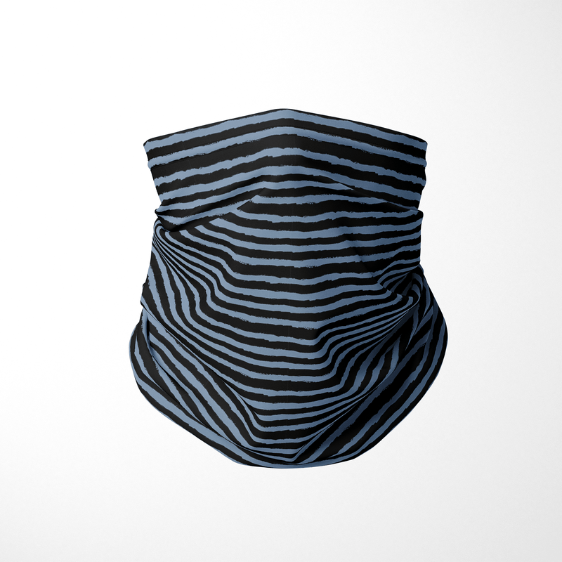 Infinity Mask Face Covering in Faded Denim Stripes 