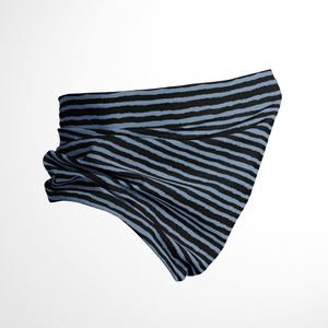 Infinity Mask Face Covering in Faded Denim Stripes
