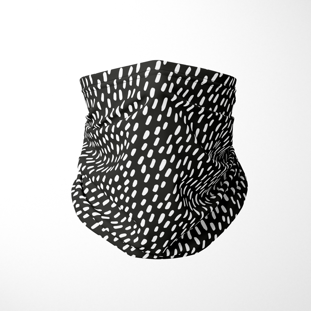 Infinity Mask Face Covering in Black & White Brushstrokes