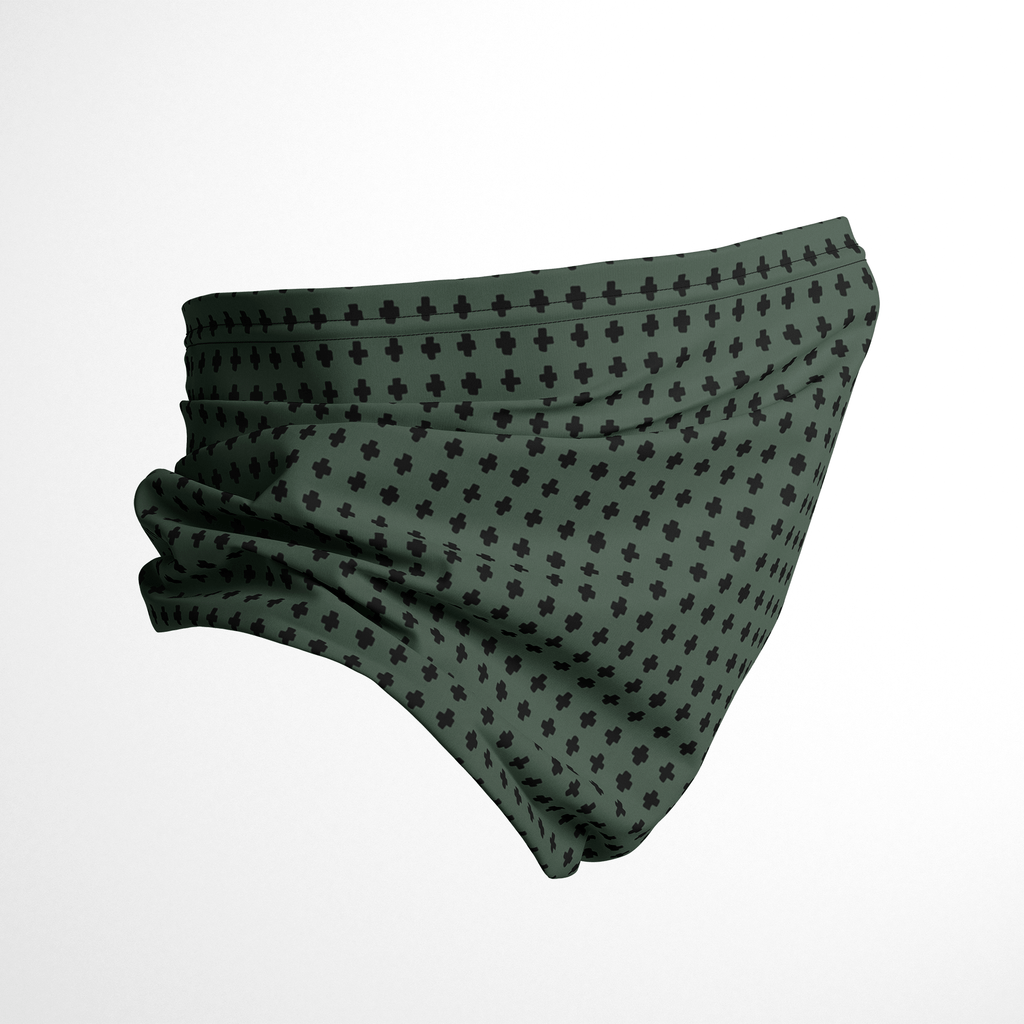 Infinity Mask Face Covering in  Camp Green Cross Print 