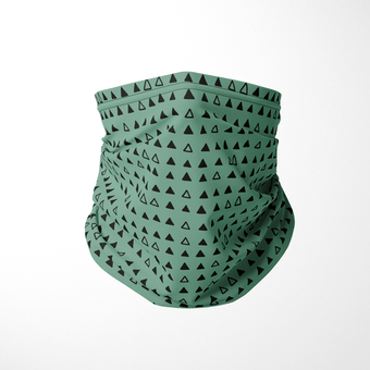 Infinity Mask in Sage & Black Triangle Print