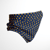 WV Infinity Mask | Face Covering in Blue & Gold Polka Dots