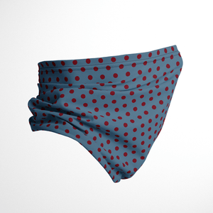Infinity Mask Face Covering in Blue & Burgundy Dots