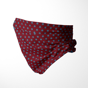 Infinity Mask Face Covering in Blue & Burgundy Dots