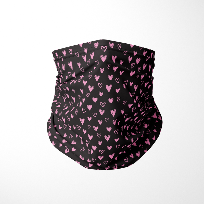Infinity Mask Face Covering in Pink Hearts