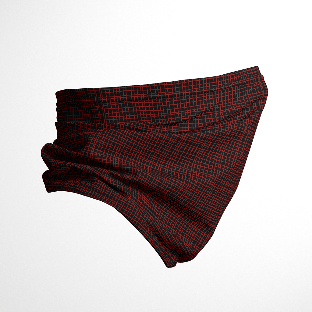 Infinity Mask Face Covering n Brick Red  Mesh Print 