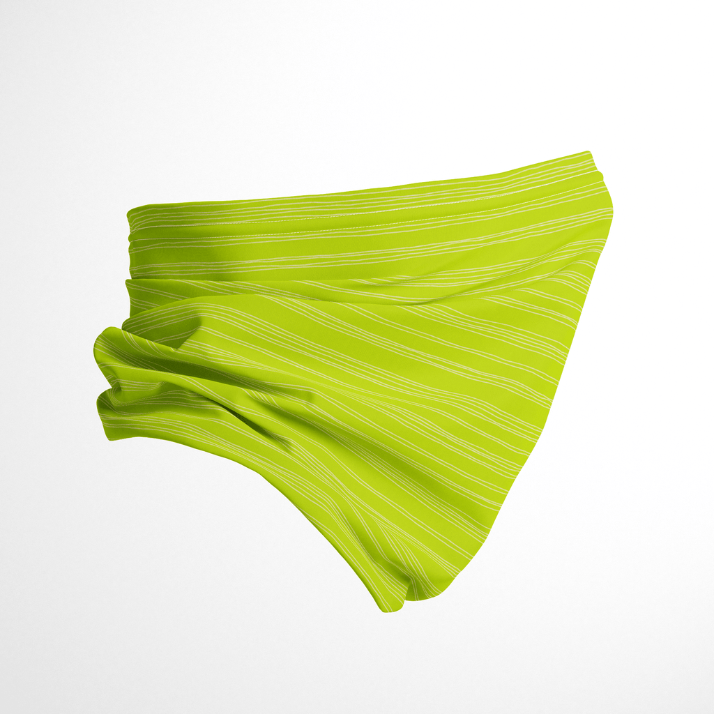 Infinity Mask Face Covering in Lemon Lime Thin Stripes