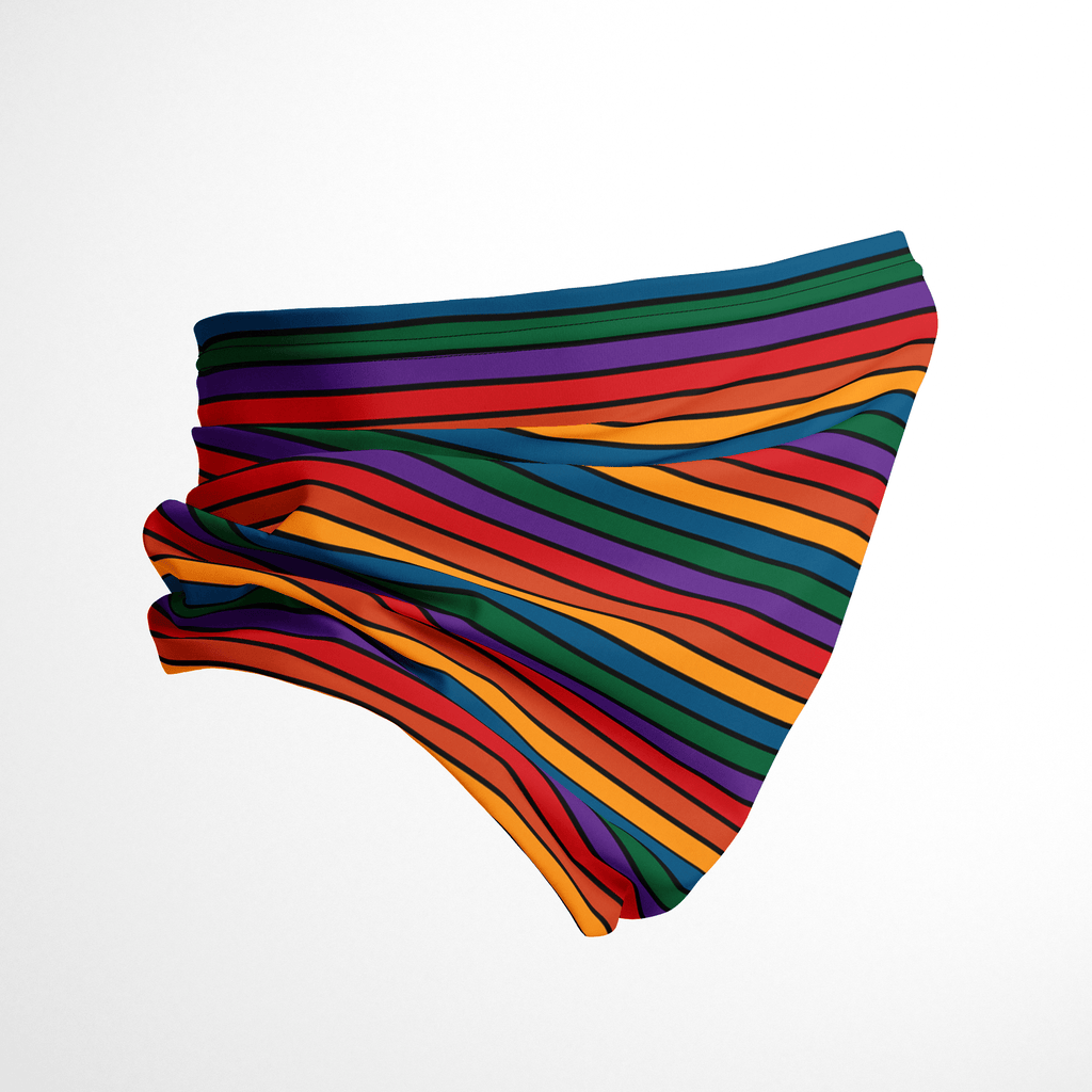 Rainbow and Black Stripes Infinity Mask