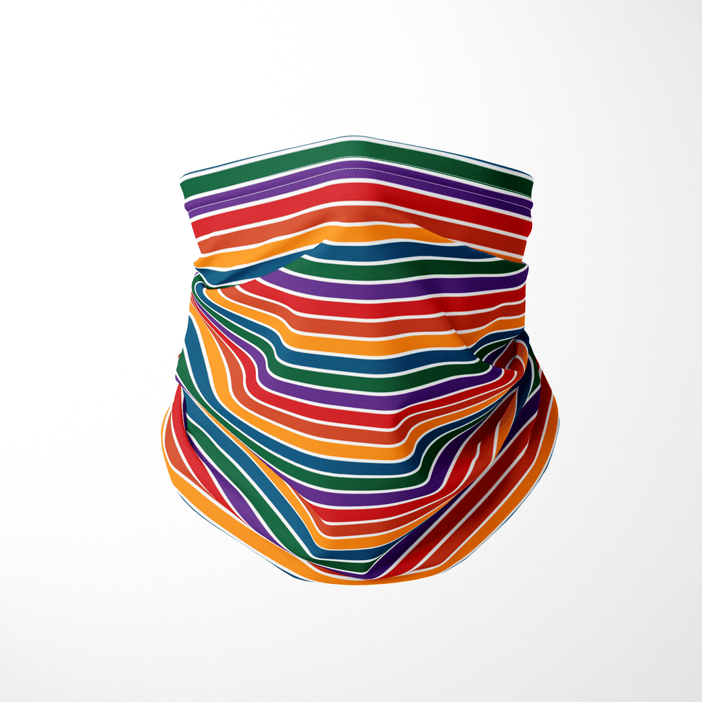 Rainbow and White Stripes Infinity Mask