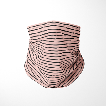 Infinity Mask Face Covering in Blush & Black Stripes