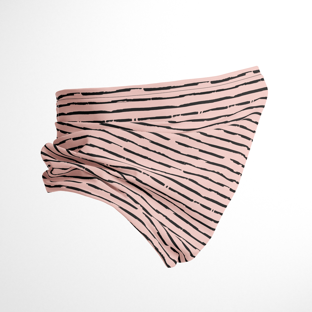 Infinity Mask Face Covering in Blush & Black Stripes