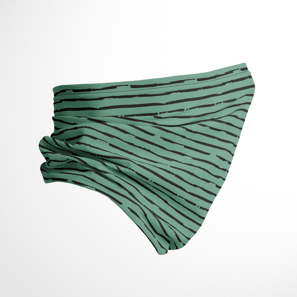 Infinity Mask Face Covering in Sage & Black Stripes
