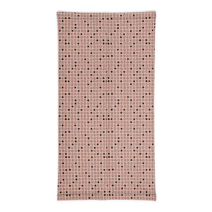 Infinity Mask Face Covering in  Dusty Pink Square Doodle Print 