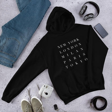 FASHION WEEK Unisex Hoodie in Black