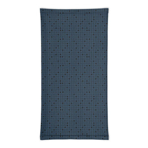 Infinity Mask Face Covering in  Denim Blue Square Doodle Print 