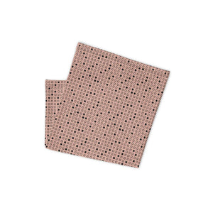 Infinity Mask Face Covering in  Dusty Pink Square Doodle Print 