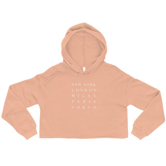 Fashion Week Cropped Hoodie in Peach