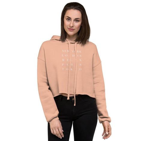 Fashion Week Cropped Hoodie in Peach