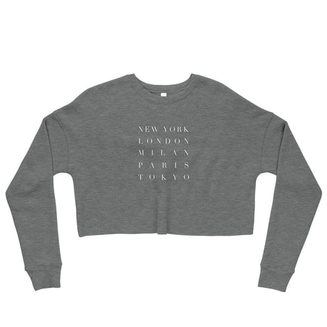 FASHION WEEK Crop Sweatshirt in Heather Grey