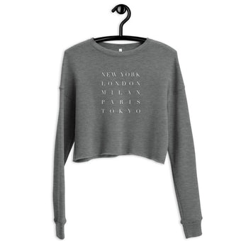 FASHION WEEK Crop Sweatshirt in Heather Grey