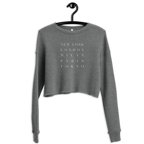 FASHION WEEK Crop Sweatshirt in Heather Grey