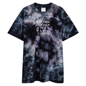 FASHION WEEK Embroidered oversized tie-dye tee