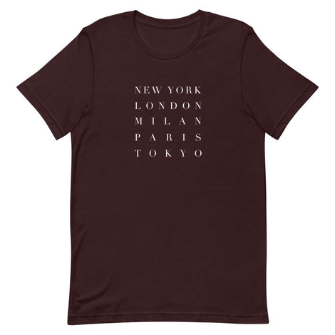 Fashion Week Unisex Tee in Oxblood